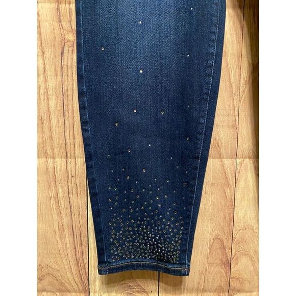 Lane Bryant 22 Pull-On High-Rise Rhinestone Embellished Jegging NWT Blue Demin - Picture 5 of 11